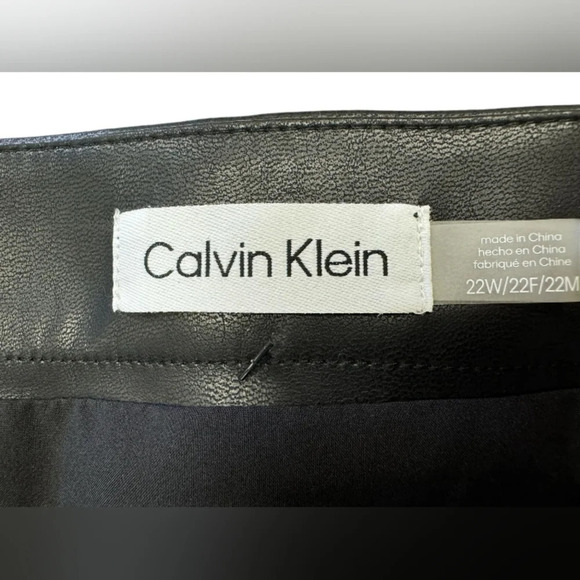 Calvin Klein NWT Black Skirt Midi Pleather Plus Size 22W - Picture 8 of 10